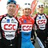 Jens Voigt, Frank Schleck und Andy Schleck vor der ersten Etappe der Mallorca Challenge